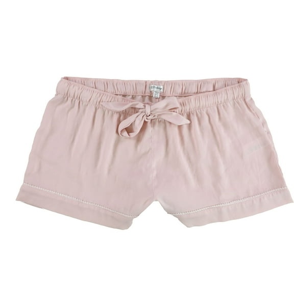 P.J. Salvage Womens Solid Scalloped Pajama Shorts, Pink, Small