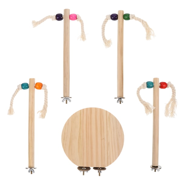 1 Set Pájaro Pájaro Juguete Pájaro de madera Poste de pie Plataforma Percha Juguete