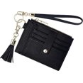 thumbnail image 1 of Wristlet Keychain Wallet for Women Slim Rfid Blocking Credit Card Holder Wristlet Zip Id Case Wallet Small Compact Leather Wallet Coin Purse for Women (Black), 1 of 4