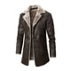 thumbnail image 1 of Abrigo de cuero vintage para hombre Chaqueta larga de cuero sintético para hombre Abrigo de PU de invierno con cuello de piel Gabardina gruesa Chaqueta de invierno Abrigo de hombre con, 1 of 5