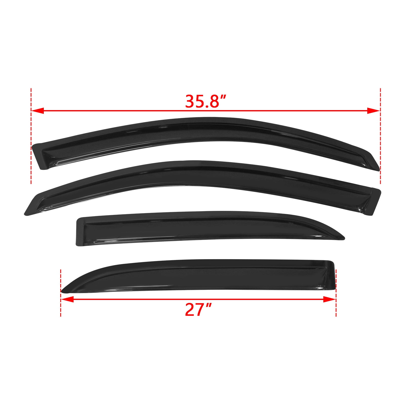 Ikon Motorsports Compatible with 05-09 Chevy Equinox 06-09 Pontiac Torrent Acrylic Window Visors Vent Windshield Deflector Rain Guard 4Pc Set Outside Mount 2005 2006 2007 2008 2009