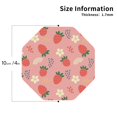 thumbnail image 2 of Bingfone Vintage Strawberry Floral Leather Drinks Coasters with Set of 6,Suitable for Home Kitchen,Coffee Cup Coasters Home Gift, 2 of 7