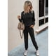 thumbnail image 3 of Conjunto de Jogger para Mujer PRETTYGARDEN Pantalones de Pijama Negro XL, 3 of 5