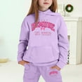 thumbnail image 2 of Gaexia Girls Outfits Set Winter Hoodie And Joggers Comfy Casual Kids Clothes With Stylish Print for Toddler To Teen, 2 of 4
