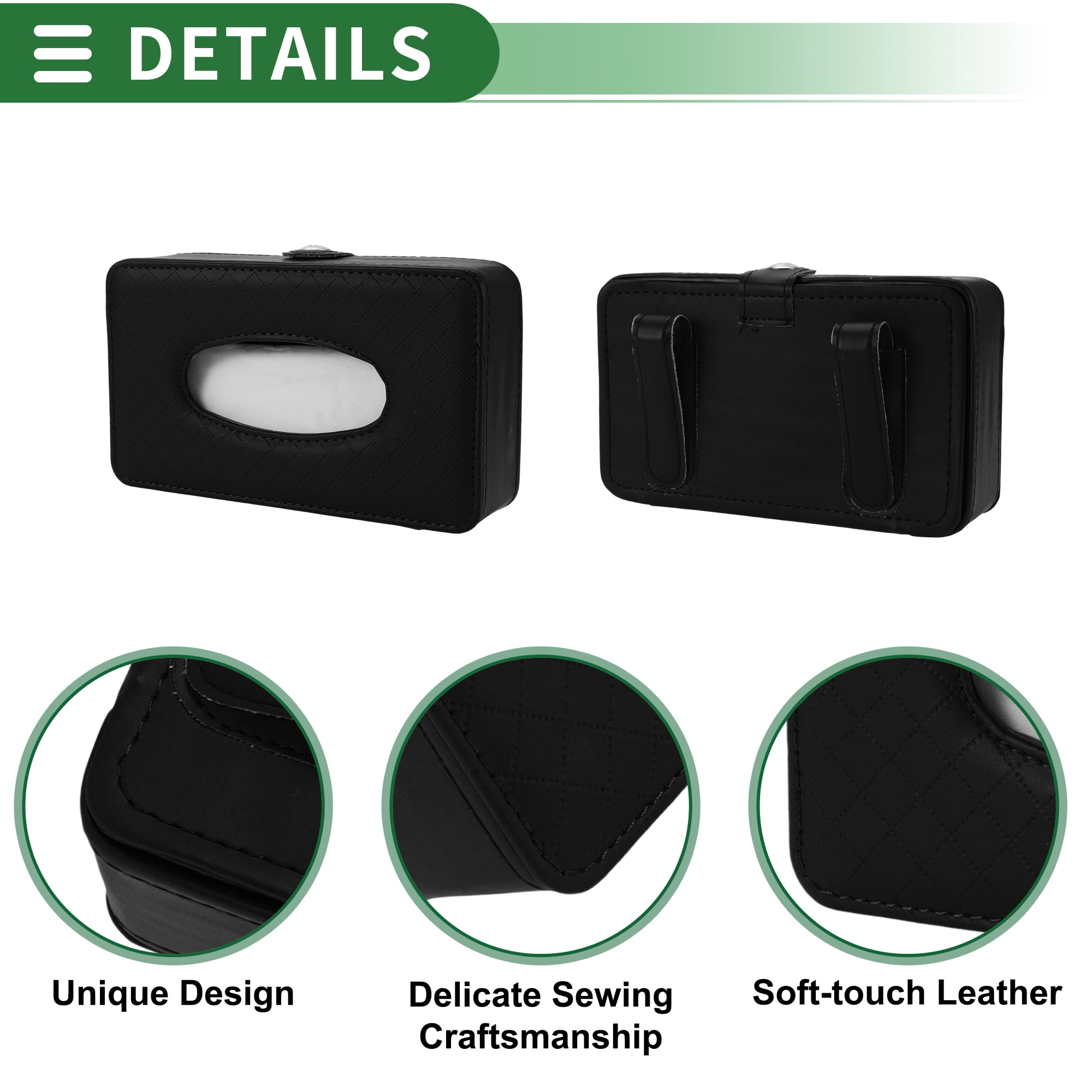 Unique Bargains Universal Car Tissue Holder Tissues Box Cover Car Backseat Extra Large