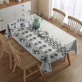 thumbnail image 2 of Black Geometric Border Pattern Rectangle Tablecloth 60"x84",Waterproof Polyester Rectangle Table Cloth, Wipeable Spillproof Polyester Tablecloth for Dining, Camping, Indoor and Outdoor, 2 of 5