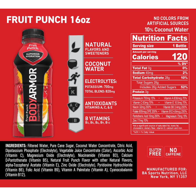 Bodyarmor Sports Drink Fruit Punch 16