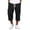 Black -AF06, variant on Long Cargo Shorts for Men Below Knee Waffle Drawstring Capris Pants Elastic Waist Lightweight Summer Resort Wear Navy XL