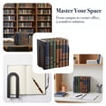 thumbnail image 3 of REGALWOVEN Decorative Metal Bookends, Compact Hollow Book Ends for Shelves, Non-Skid Book Decor, 2Pcs or 6Pcs Black Square Bottom 5.5"L x 3.7"W x 2.2"H,2Pcs, 3 of 5
