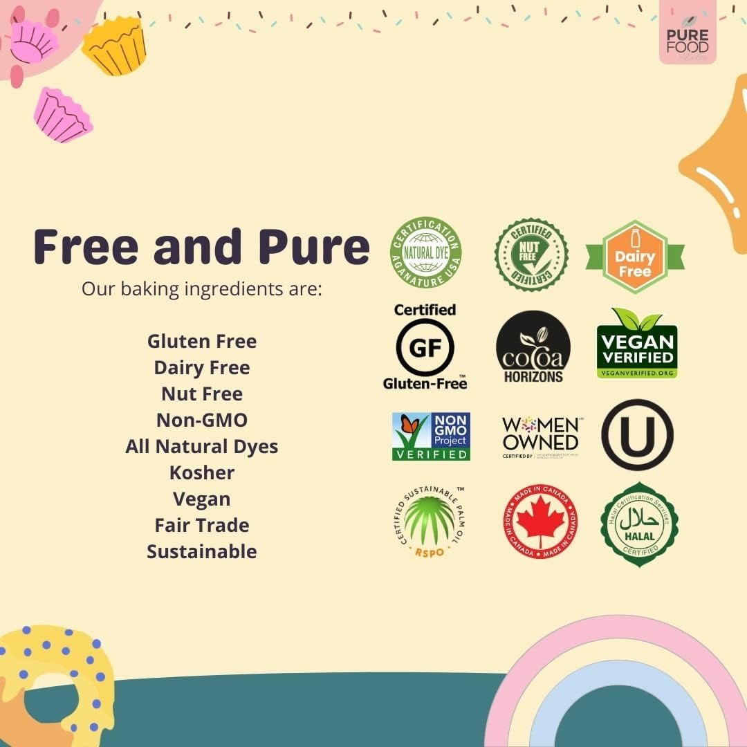 Pure Food By Estee Pastel Rainbow Candy Coated Chocolate Chips, 5oz | Cosmic Brownie Sprinkles | Vegan Chocolate | Natural Rainbow Chips Sprinkles | Mini Colored Chocolate Chips for Baking