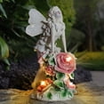 thumbnail image 4 of Solar Angel Girl estatua arte resina luminosa impermeable decoración del hogar para jardín césped JShteea Libre de BPA, 4 of 7