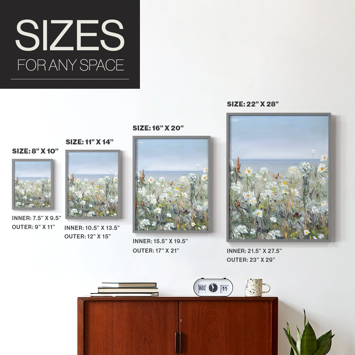 Wild Sea Breeze I Framed Print in Gray Solid Wood 11 x 14 Framed Print