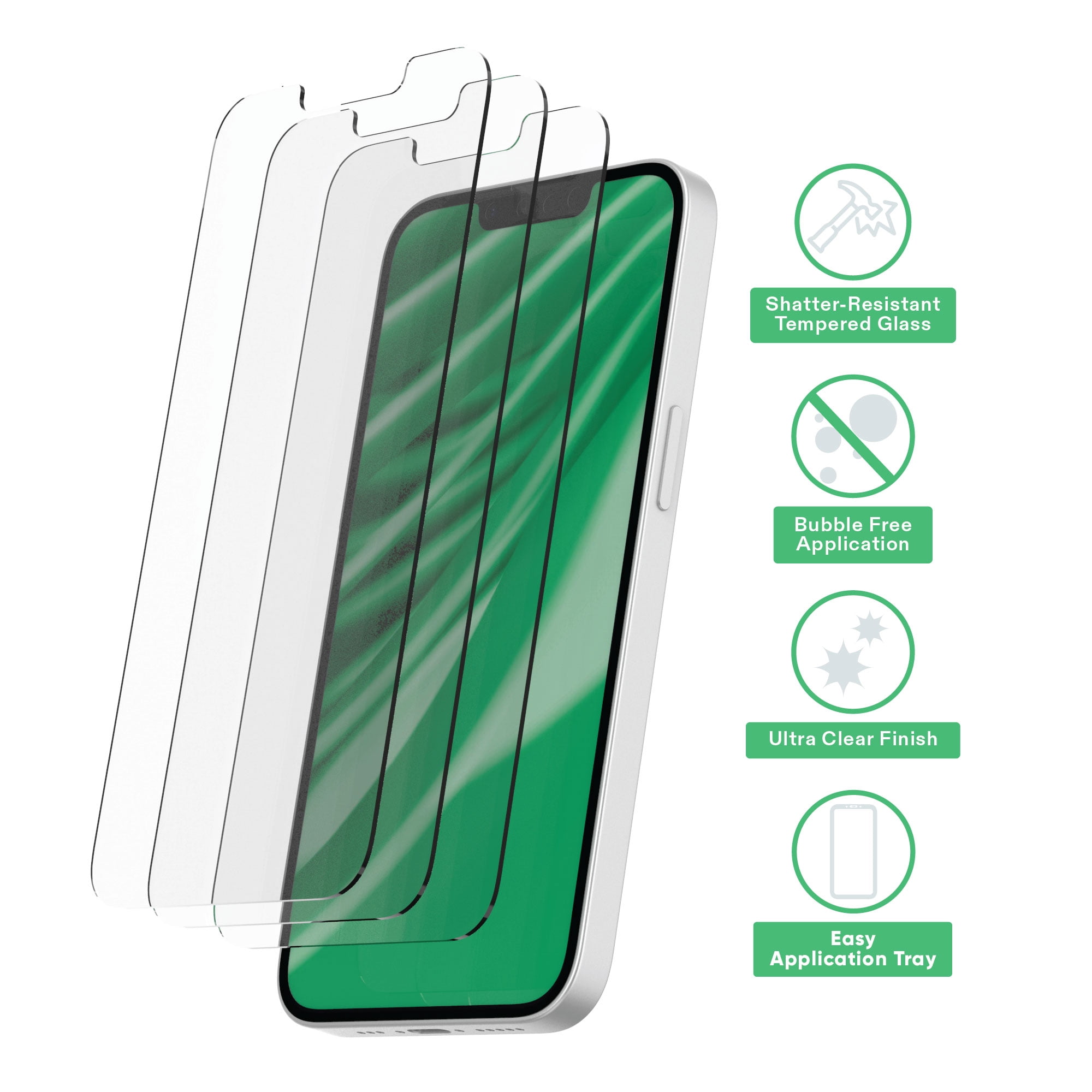 onn iPhone 17e / 16e Glass Screen Protector (3 Pack) and Camera Glass Screen Protector (3 Pack)