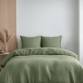 thumbnail image 4 of Sage Green Washed Linen Duvet Cover Set - Single, Twin, Twin XL, Full/Double,, 4 of 5