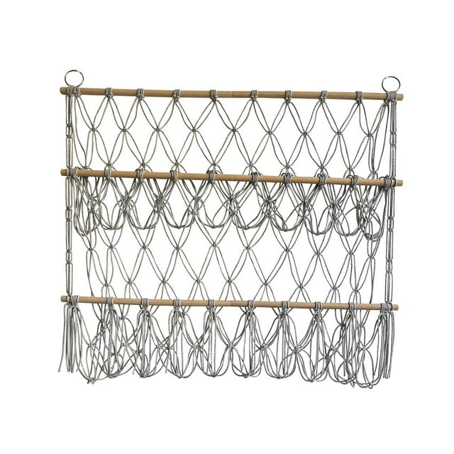 Rongfmy Stuffed Animals Storage Hammock Organizing Boho Soft Hanging Organizer Plush Toy gray