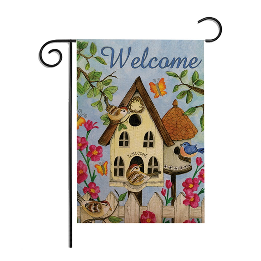 Download Garden Flag Banner Flower Butterfly Double-Sided Yard Flag ...
