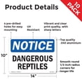 thumbnail image 2 of Dangerous Reptiles OSHA Notice Aluminum Sign 14 Inch x 10 Inch - 10 Pack, 2 of 8