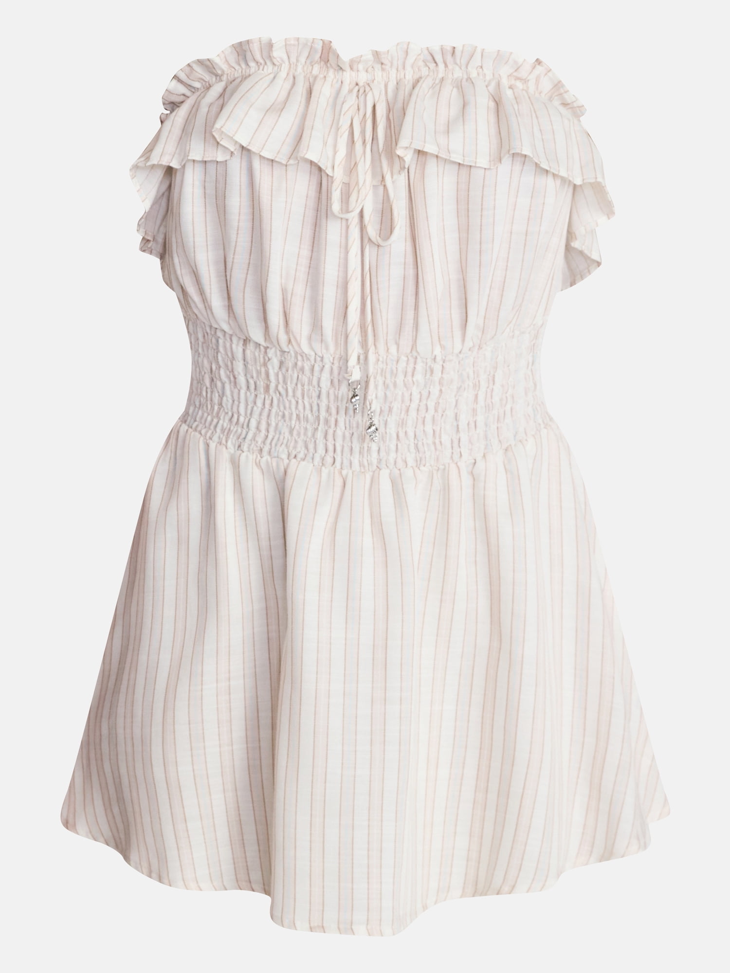 No Boundaries Strapless Ruffle Romper, Women's XXS-XXL