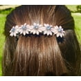 thumbnail image 5 of Loctia lined no slip pink flower rhinestone barrette, 5 of 7