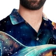 thumbnail image 5 of Starry Shark Men's Short Sleeve Beach Shirts Button Down Poplin Casual Printed Summer Unisex, 5 of 6