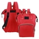 thumbnail image 4 of Bolsa de pañales de maternidad, mochila impermeable para pañales de bebé, bolsa de lactancia para mamá de gran capacidad, color rojo, 4 of 14