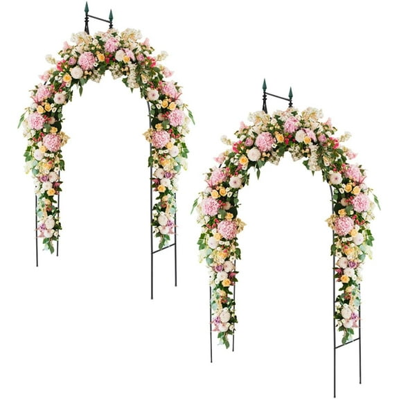 S AFSTAR 9.5 Ft Metal Arch, Outdoor Garden Arch for Various Climbing Plant Flower, Wedding Backdrop Stand Archway Arbor for Wedding Garden Party Ceremony Gothic Style Decoration, Easy-to-Assemble (2)