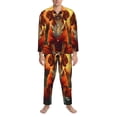 thumbnail image 3 of Naloa Sunset Meditating Dog Men’s Pajamas Set - Long Sleeve Button Down Sleep Shirt and Pajama Bottoms Sleepwear Set-Large, 3 of 7