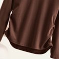 thumbnail image 6 of Women Comfy Cotton T-Shirts Thin Fleece Long Sleeve Tops Loose Comfy V Neck Pullover Cute Basic Tee, 6 of 6