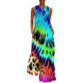 thumbnail image 1 of Robe Teinture sur Nœuds Imprimé Léopard Robe Maxi de Soirée Design Col en V Robes Longues Décontractées Vêtements de Rue Oversize, 1 of 5