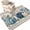 Linen Blue, variant on Small Round Rug 3Ft, Blue White Pumpkin Fall Non-Slip Washable Circle Rugs Carpet, Thanksgiving Eucalyptus Blue Plaid Indoor Outdoor Rug Floor Mats Throw Runner for Bedroom Living Room Bathroom