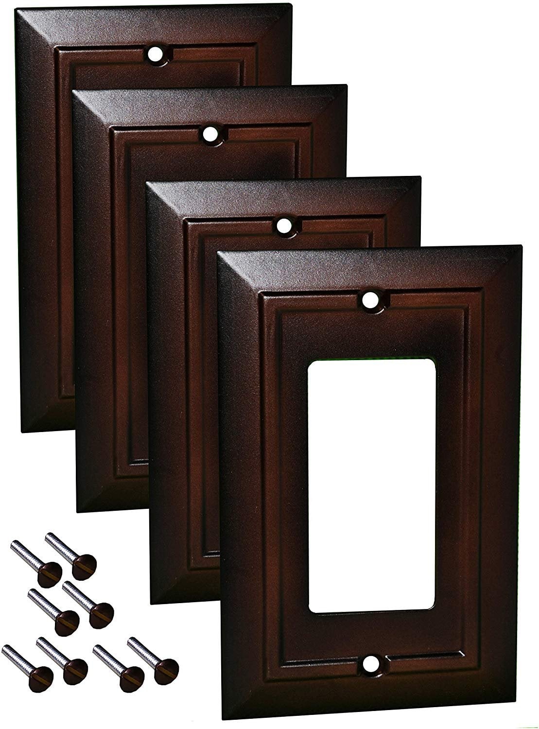 Pack of 4 Wall Plate Outlet Switch Covers by SleekLighting Decorative