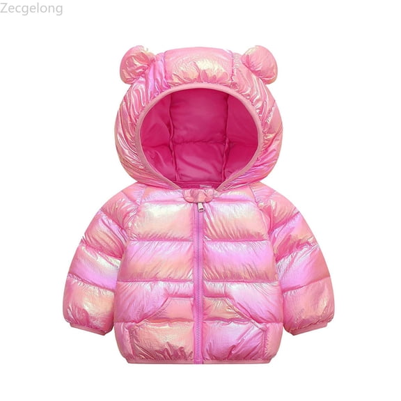 Zecgelong Toddler Boys Girls Winter Coat Hooded Jacket Wear Windproof Zipper Warm Outwear