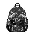 thumbnail image 3 of Black Cartoon Dinosaurs Fossils Pattern Cute School Backpack Bag for School with Padded Back and Adjustable Shoulder Straps 15.25"x11.5"x5.25", 3 of 5