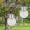 Pure white, variant on LYUMO Solar Hanging Ball Lights Cracked Glass LED Decorative Garden Lights Solar Lanterns for Yard, Patio, Fence, Tree, Holiday Decoration