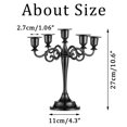 Sziqiqi Chrismas Centerpieces Table Decor Black Candelabra 5 Arm Gothic Candle Holder for Home