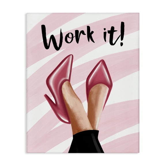 Stupell Industries Eclectic Work It Fashion Heels Canvas Art, 24 x 30, by Elizabeth Tyndall