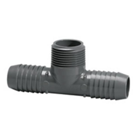 PVC Male Adapter Tee, Insert x Insert x MNPT, 1/2 in Pipe Size