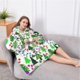 thumbnail image 5 of Oversized Wearable Blanket Hoodie,Multicolor Christmas Tree Pattern Sherpa Blanket Hoodie with Super Pockets,Super Warm Fuzzy Pullover for Women & Men, 5 of 6