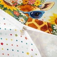 thumbnail image 4 of Castle Fairy Girls Cute Sunglass Giraffe Twin Duvet Cover,Sunflower Wild Floral Sky Twin Bedding,Brown Yellow Blue,Reversible,2pcs,No Comforter,1 Duvet Cover and 1 Pillowcase, 4 of 6