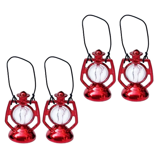 1/12 simulación de farol en miniatura muebles en miniatura adornos colgantes de jardín modelo de en miniatura Mini lámpara de queroseno para pa , Rojo Sunnimix Linterna en miniatura