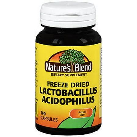 Nature's Blend Freeze Dried Lactobacillin Acidophilus Capsules, 100 Count