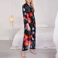 thumbnail image 3 of Balery Variety Of Fruits And Berries Conjunto de Pijama con Estampado para Mujer, Conjunto de Dos Piezas con Manga Larga, Ropa de Dormir Suave con Bolsillos, Pijamas Cómodos-Small, 3 of 7