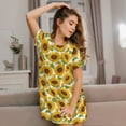 thumbnail image 3 of Sikiie Sunflowers Print Women's Short-sleeved Nightdress, Round Neck Pullover Nightdress Pajamas Summer Home Wear, 3 of 6