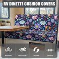 thumbnail image 4 of Uorisanigo RV Dinette Cushions Elastic RV Dinette Cushion Covers 2 Pack Purple Flower Print Camper Accessories for Inside Stretchable Fabric Camper Cushion Slipcovers, 4 of 7