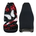 thumbnail image 6 of FOR U DESIGNS Butterfly Rose Pattern Car Seat Covers Breathable Car Seat Cover Protector Set for Front Seat, 2 PCS Stretchy Auto Interior Covers Fit for SUV, Truck, Van, 6 of 7