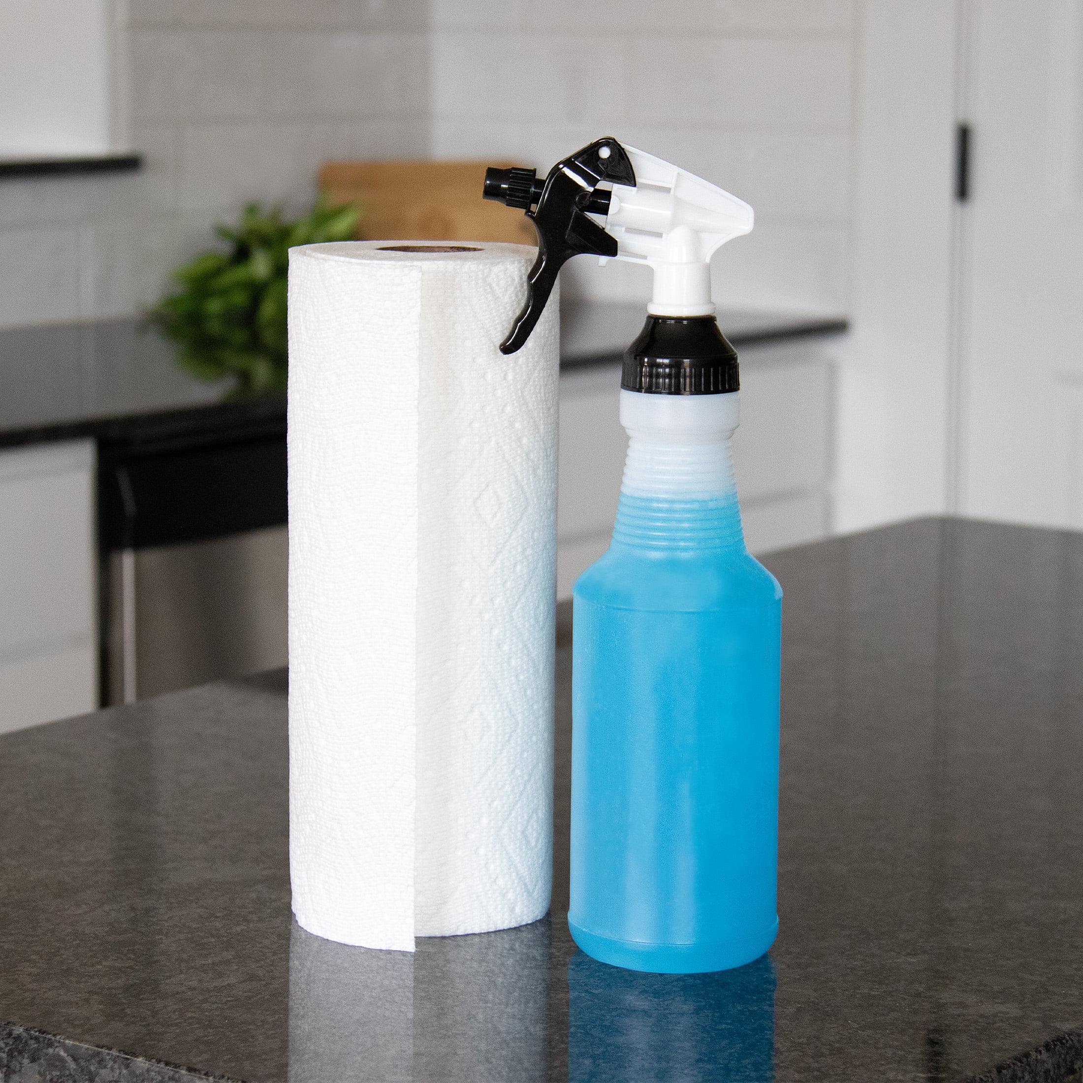 (3 pack) Stout Stuff Plastic Wide Mouth Empty Spray Bottle, Holds 32oz