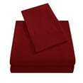 thumbnail image 3 of Topcobe Solid Color Bed Sheet Set for Adults Teens, Queen Size Wine Red, 3 of 4