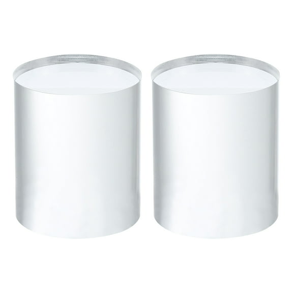 Acrylic Display Stand Base 2x3.15 Inch Solid Clear Cylinder Round Display Riser