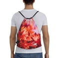 thumbnail image 2 of Kdxio Autumn Maple Leaves Print Drawstring Backpack Bag,Waterproof Draw String Back Sack, Gym Drawstring Bags Swim Bag For Unisex, 2 of 9