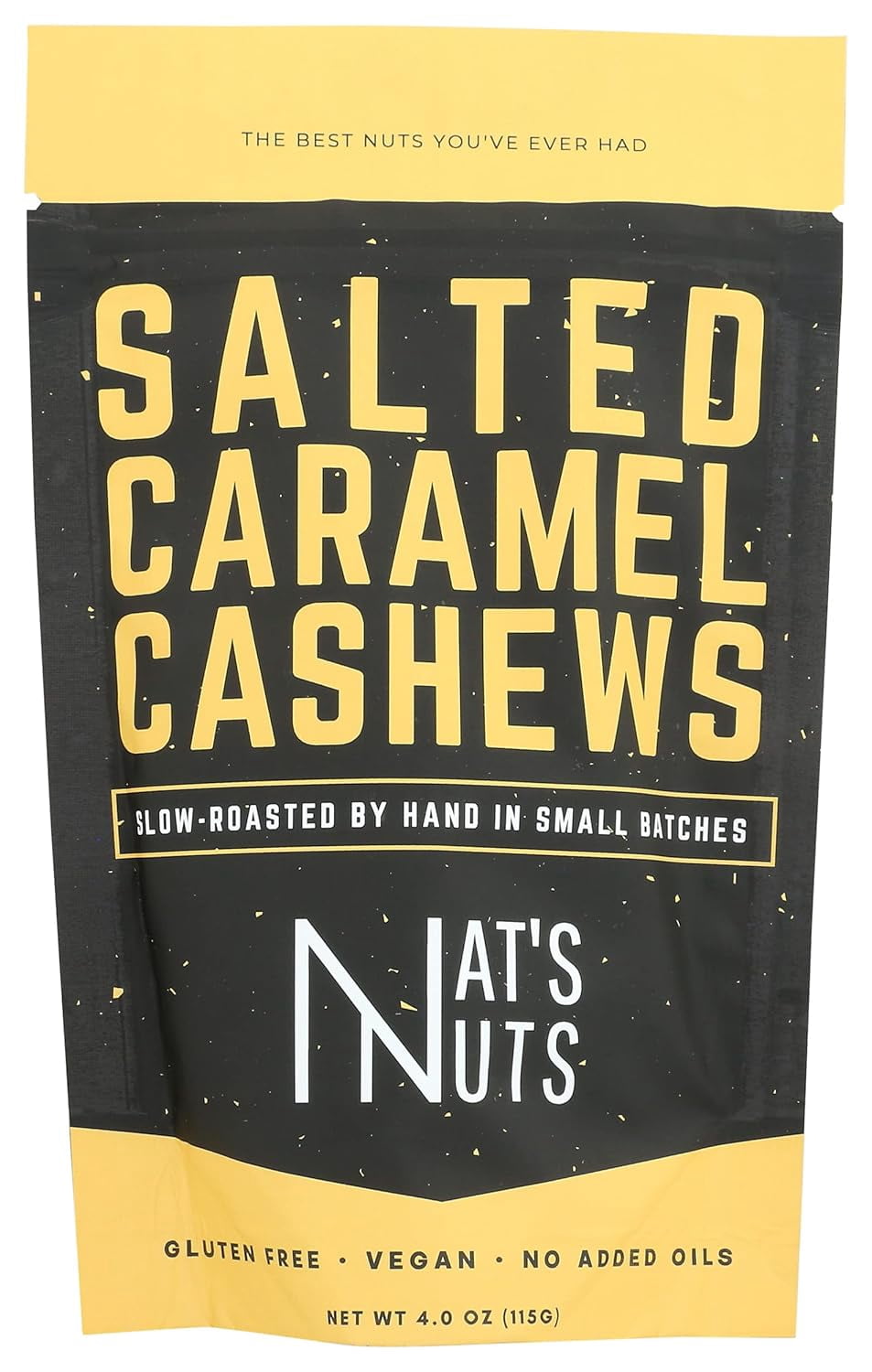 Nat's Nuts Salted Caramel Cashews 4oz (pack of 3) - Lightly Salted Sweet Tasty Snack, Rich in Nutrients, Protein, Great Gift for Family, Holiday, Resealable Pouches